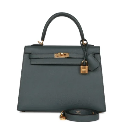 adca334e942670bda0c8e05e240c0c2e Hermès Kelly Sellier 25 Bleu Orage Epsom Gold Hardware
