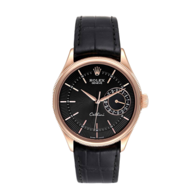 Rolex Cellini m50515-0011 39MM Black Dial Rose Gold-tone Case