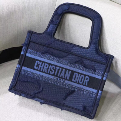 af7fc6198845f90e901f94ac9c9f14c5 Dior Mini Book Tote Bag In Blue Camouflage Canvas