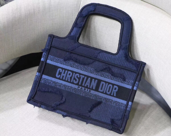 af7fc6198845f90e901f94ac9c9f14c5 Dior Mini Book Tote Bag In Blue Camouflage Canvas