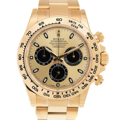 Rolex Daytona 116508BKCSO 40MM Black and Champagne Dial Yellow Gold-tone Case