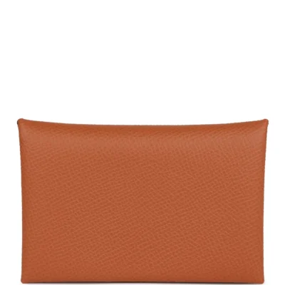 Hermès Calvi Card Holder Gold Epsom Palladium Hardware