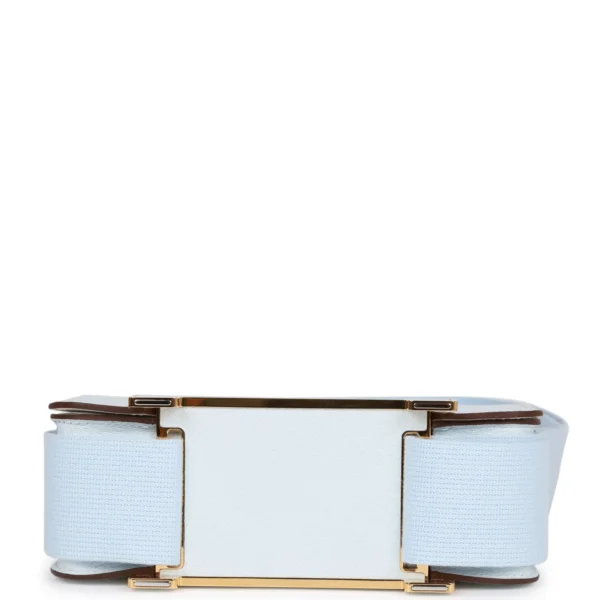 Hermès Geta Bleu Brume Verso Chevre Gold Hardware