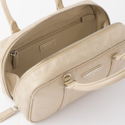 Prada Small antique nappa leather top handle bag - Desert Beige