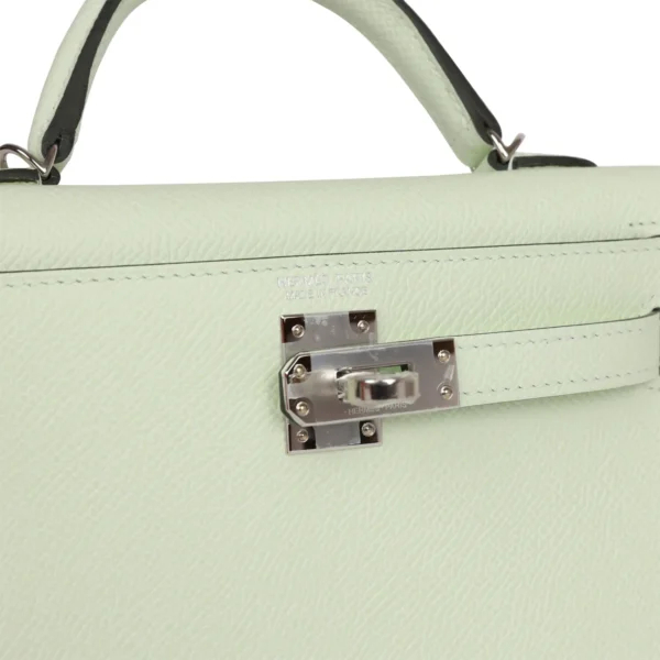 حقيبة هيرميس Kelly Sellier 20 Vert Fizz من جلد إبسوم مع إكسسوارات معدنية من البلاديوم