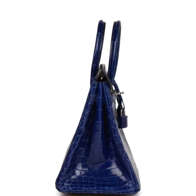 Hermès Birkin 25 Bleu Electric Shiny Niloticus Crocodile Palladium Hardware