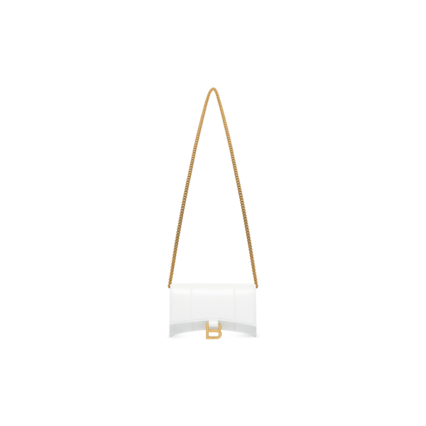 WOMEN'S HOURGLASS WALLET ON CHAIN BOX IN WHITE