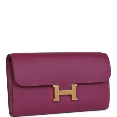 Hermès Constance Wallet To Go Anemone Evercolor Gold Hardware
