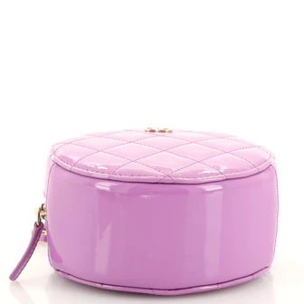 b1571fc7148823c2a0c0b9e6a2c0c9c8 Chanel Round Clutch with Chain Quilted Patent Mini