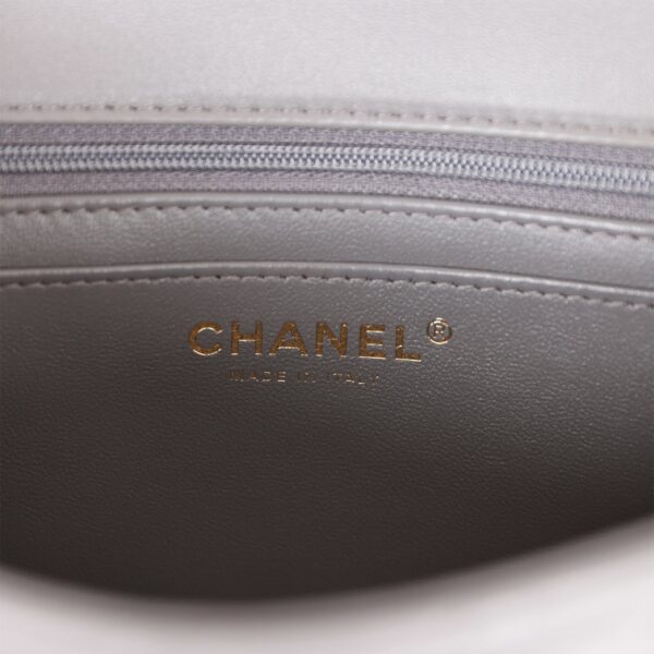 b1caa8f61f605419c9c4ea6a5f4a27c5 Chanel Mini Rectangular Flap Bag with Top Handle Dark Grey Lambskin Light Gold Hardware