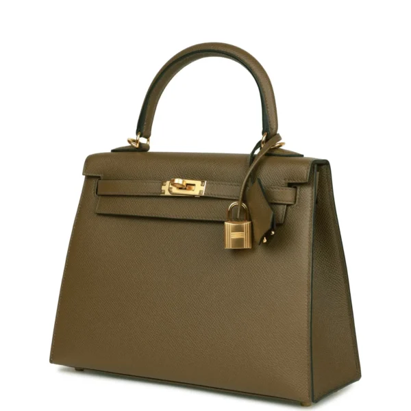 爱马仕 Kelly Sellier 25 Vert Olive Epsom 皮革 金色五金 包