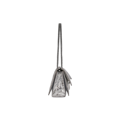 WOMEN'S CRUSH SMALL CHAIN BAG METALLIZED QUILTED IN SILVER