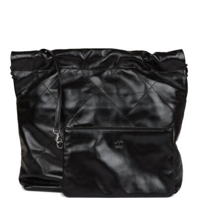 Chanel Small 22 Bag SO Black Calfskin Black Hardware