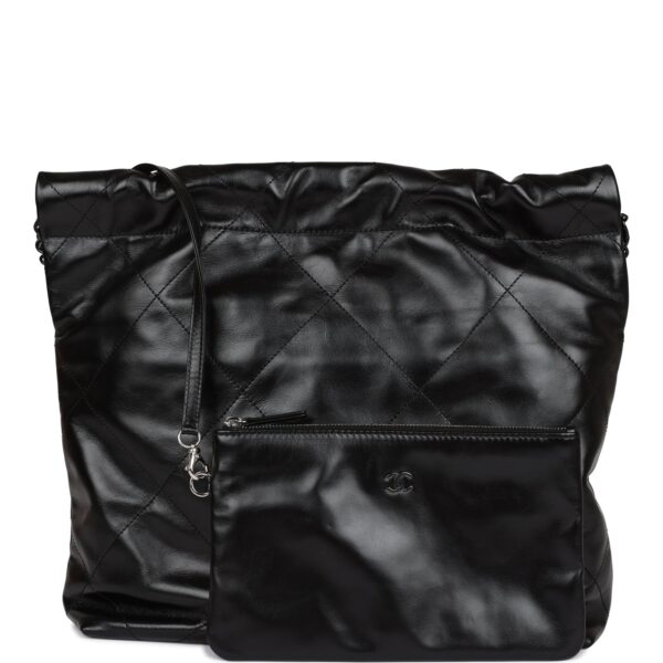 Chanel Small 22 Bag SO Black Calfskin Black Hardware