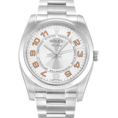 Rolex Air-king 114210.4 Silver Arabic Dial Unisex 34MM