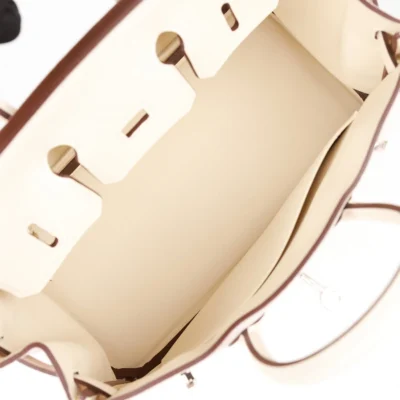 Hermès Birkin 25 Glycine Grizzly and Nata Swift Palladium Hardware