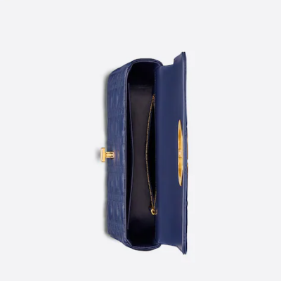 MEDIUM DIOR CARO BAG Royal Blue Supple Cannage Calfskin