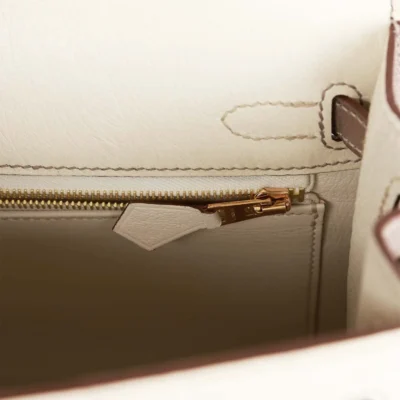 Hermès Special Order (HSS) Kelly Sellier 25 Beton and Gris Asphalte Ostrich Gold Hardware