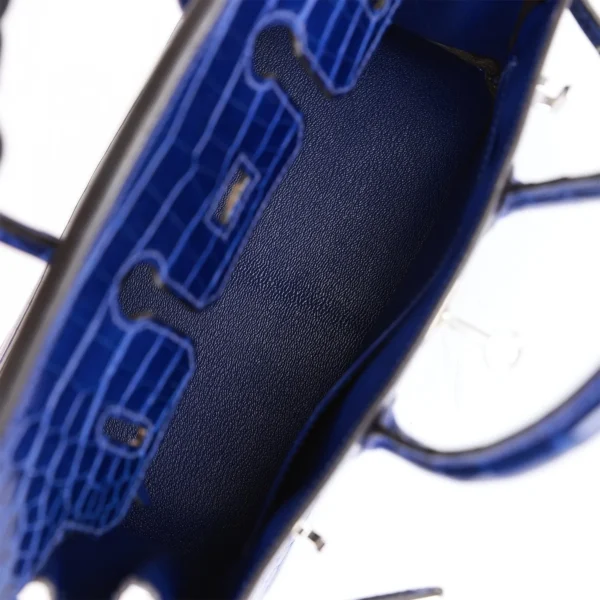 Hermès Birkin 25 Bleu Electric Shiny Niloticus Crocodile Palladium Hardware