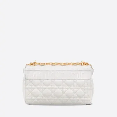 MEDIUM DIOR CARO BAG Ivory Supple Cannage Calfskin