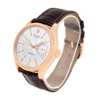 Rolex Cellini m50515-0008 39MM Silver Dial Rose Gold-tone Case