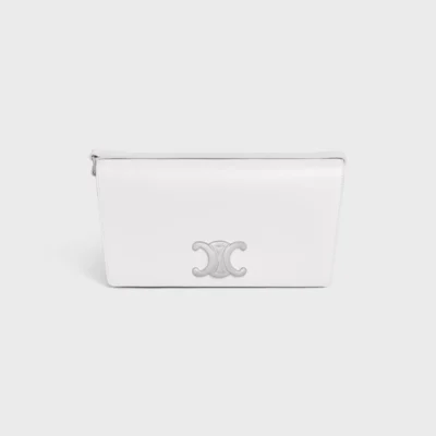 TRAPEZE TRIOMPHE BAG IN SHINY CALFSKIN WHITE