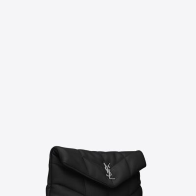 YSL Puffer Small Pouch in Quilted Lambskin