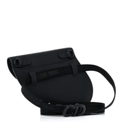 CHRISTIAN DIOR Ultra Matte Calfskin Saddle Belt Bag Black