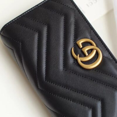 Gucci Marmont GG Mini Quilted Black Leather Cross Body Bag 488426 Black