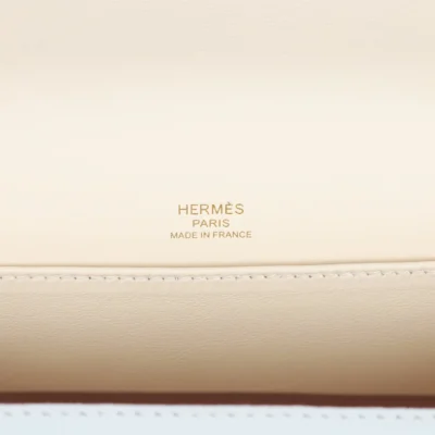 Hermès Geta Bleu Brume Verso Chevre Gold Hardware