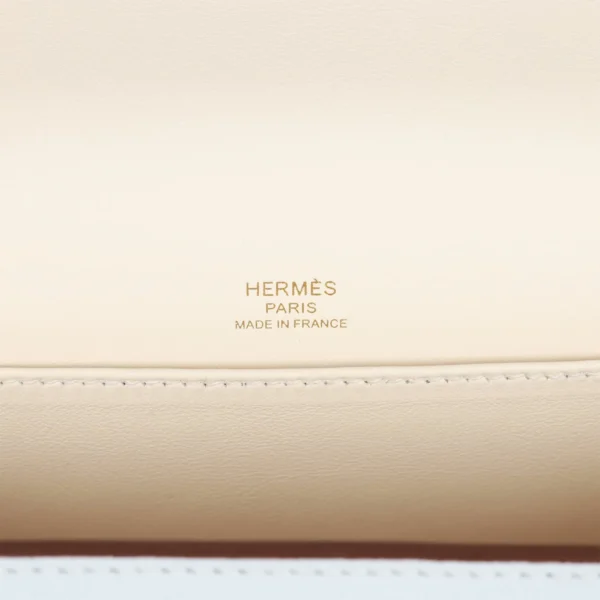Hermès Geta Bleu Brume Verso Chevre Gold Hardware