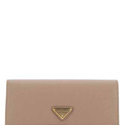 Prada Prada Logo Plaque Fold Continental Wallet