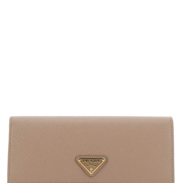 Prada Prada Logo Plaque Fold Continental Wallet
