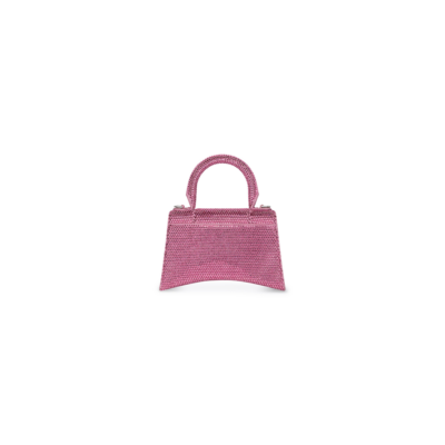 WOMEN'S HOURGLASS XS HANDBAG WITH RHINESTONES IN PINK