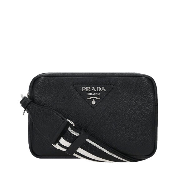 Prada Leather Bag with Shoulder Strap in Black