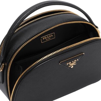 Prada Leather Odette Bag in Black