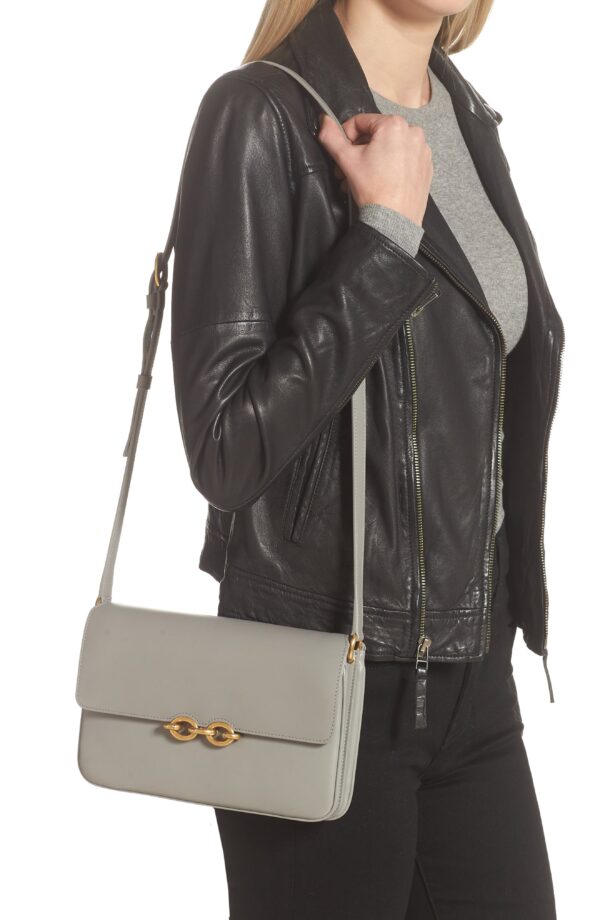 YSL Le Maillon Satchel in Smooth Leather in Grey