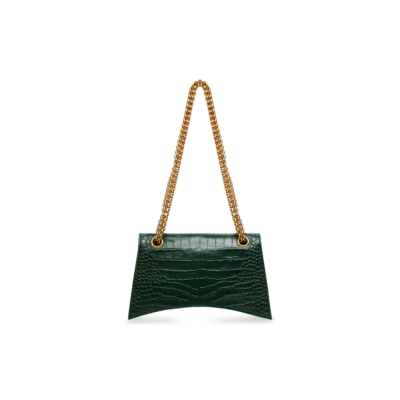 bb99b6e3c2d0232b345c887dc8905b0e WOMEN'S CRUSH SMALL CHAIN BAG CROCODILE EMBOSSED IN FOREST GREEN