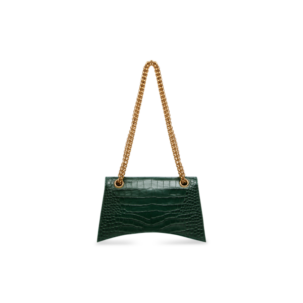 bb99b6e3c2d0232b345c887dc8905b0e WOMEN'S CRUSH SMALL CHAIN BAG CROCODILE EMBOSSED IN FOREST GREEN