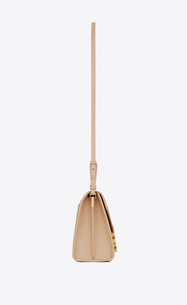 YSL Cassandra Medium Top Handle in Grain de Poudre Embossed Leather