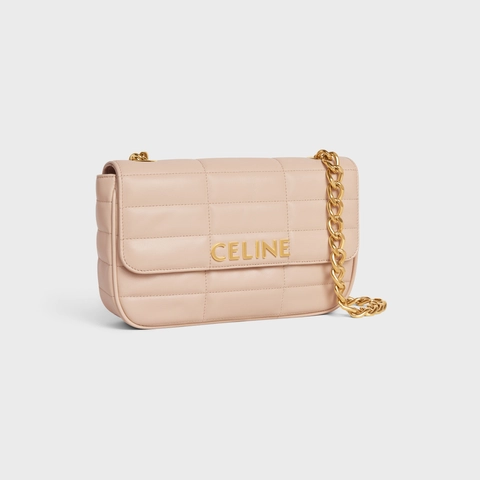 CHAIN SHOULDER BAG MATELASSE MONOCHROME CELINE IN QUILTED GOATSKIN NUD
