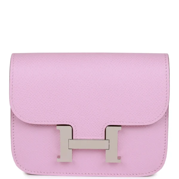 Hermès Constance Slim Wallet Mauve Sylvestre Epsom Palladium Hardware