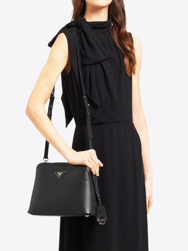 Prada Medium Saffiano Leather Prada Matinée Bag in Black