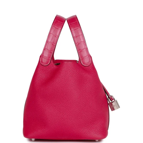 Hermès Picotin Lock 18 Framboise Clemence and Matte Alligator Touch Palladium Hardware