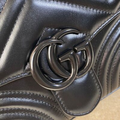 Gucci GG Marmont Mini Top Handle Bag Black