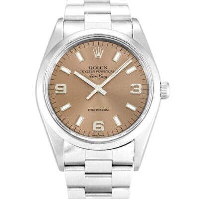 be15d65d30d733ab40fb0e0cf7185d1a Rolex Air-king 14000.3 Salmon Quarter Arabic Dial Unisex 34MM