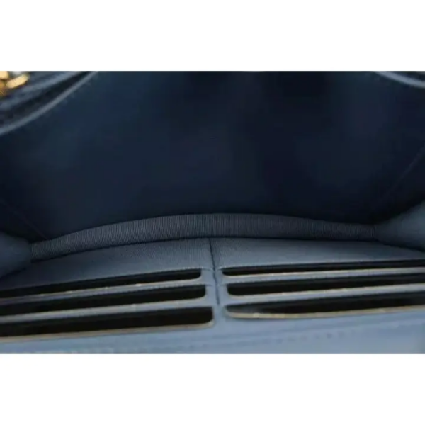 Chanel Wallet on Chain 22p Silver Gold Quilted 19 Flap Woc S126c49 Blue Denim Cross Body Bag