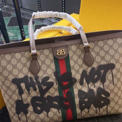 Balenciaga Hacker Graffiti Large Tote Bag Dark Coffee