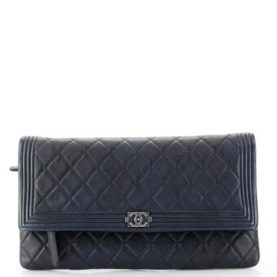 Chanel Boy Beauty CC Clutch Quilted Lambskin