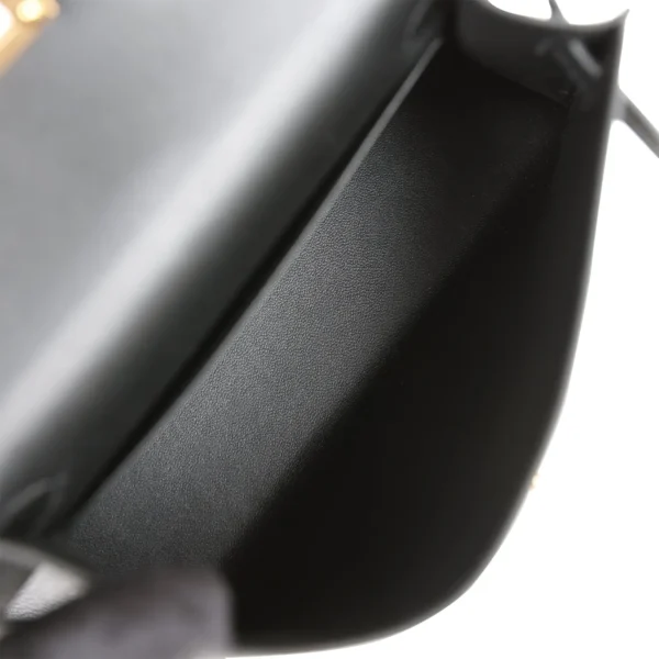 Hermès Kelly Sellier 20 Black Epsom Gold Hardware